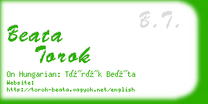 beata torok business card